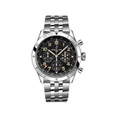 Breitling Super Avi B04 Chronograph GMT 46 P-51 Mustang Black Dial Silver Steel Strap Watch for Men - AB04453A1B1A1 Buy Now By Breitling