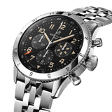 Breitling Super Avi B04 Chronograph GMT 46 P-51 Mustang Black Dial Silver Steel Strap Watch for Men - AB04453A1B1A1 Buy Now By Breitling
