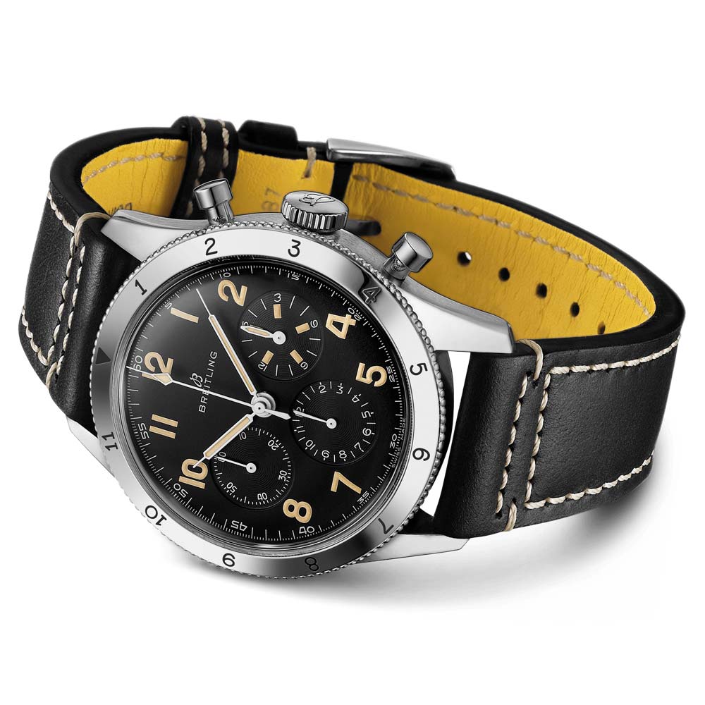 Breitling Avi Ref. 765 1953 Re-Edition Black Dial Black Leather Strap Watch for Men - AB0920131B1X1 Buy Now By Breitling