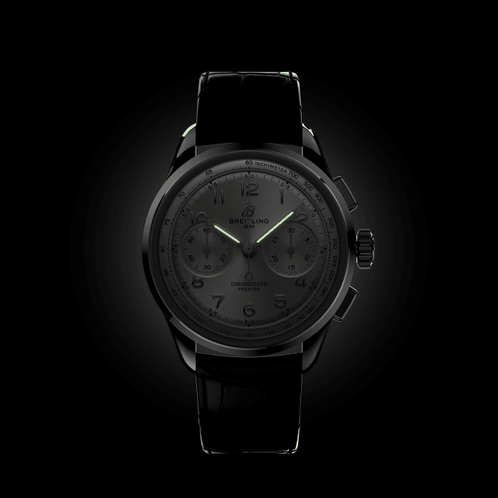 Breitling Premier B09 Chronograph 40 White Dial Black Leather Strap Watch for Men - AB0930371G1P1 Buy Now By Breitling