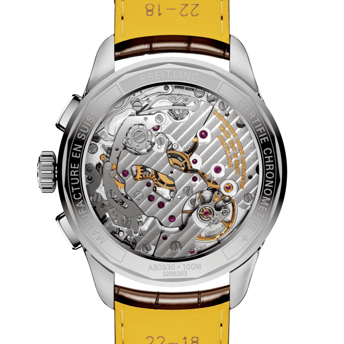 Breitling Premier B09 Chronograph 40 White Dial Black Leather Strap Watch for Men - AB0930371G1P1 Buy Now By Breitling