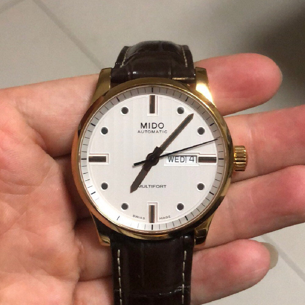 Mido Multifort Automatic Silver Dial Brown Leather Strap Watch For Men - M005.430.36.031.80 Buy Now By Mido