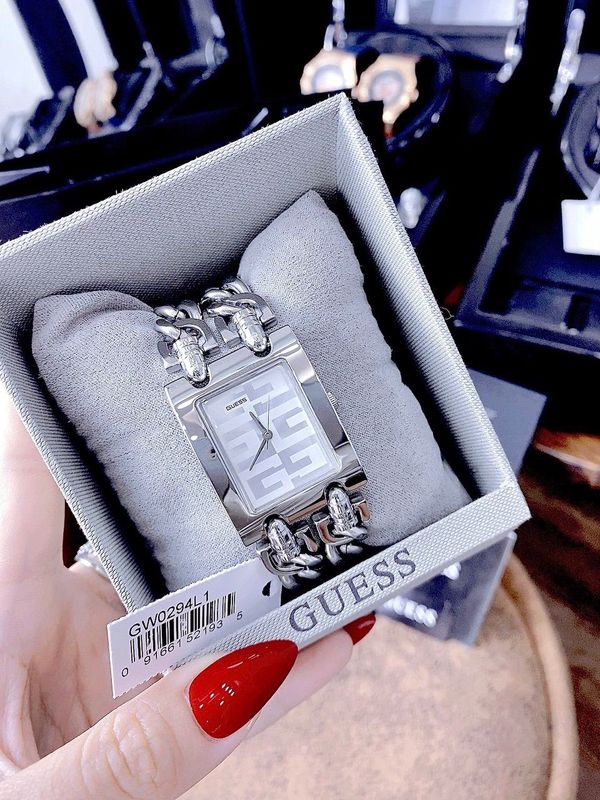 Guess MOD G Diamonds Silver Dial Silver Steel Strap Watch for Women - GW0294L1 Buy Now By Guess