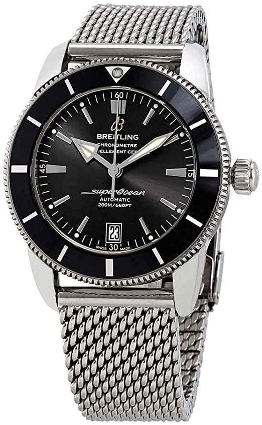 Breitling Superocean Heritage B20 Automatic 42 Black Dial Silver Mesh Bracelet Watch for Men - AB2010121B1A1 Buy Now By Breitling