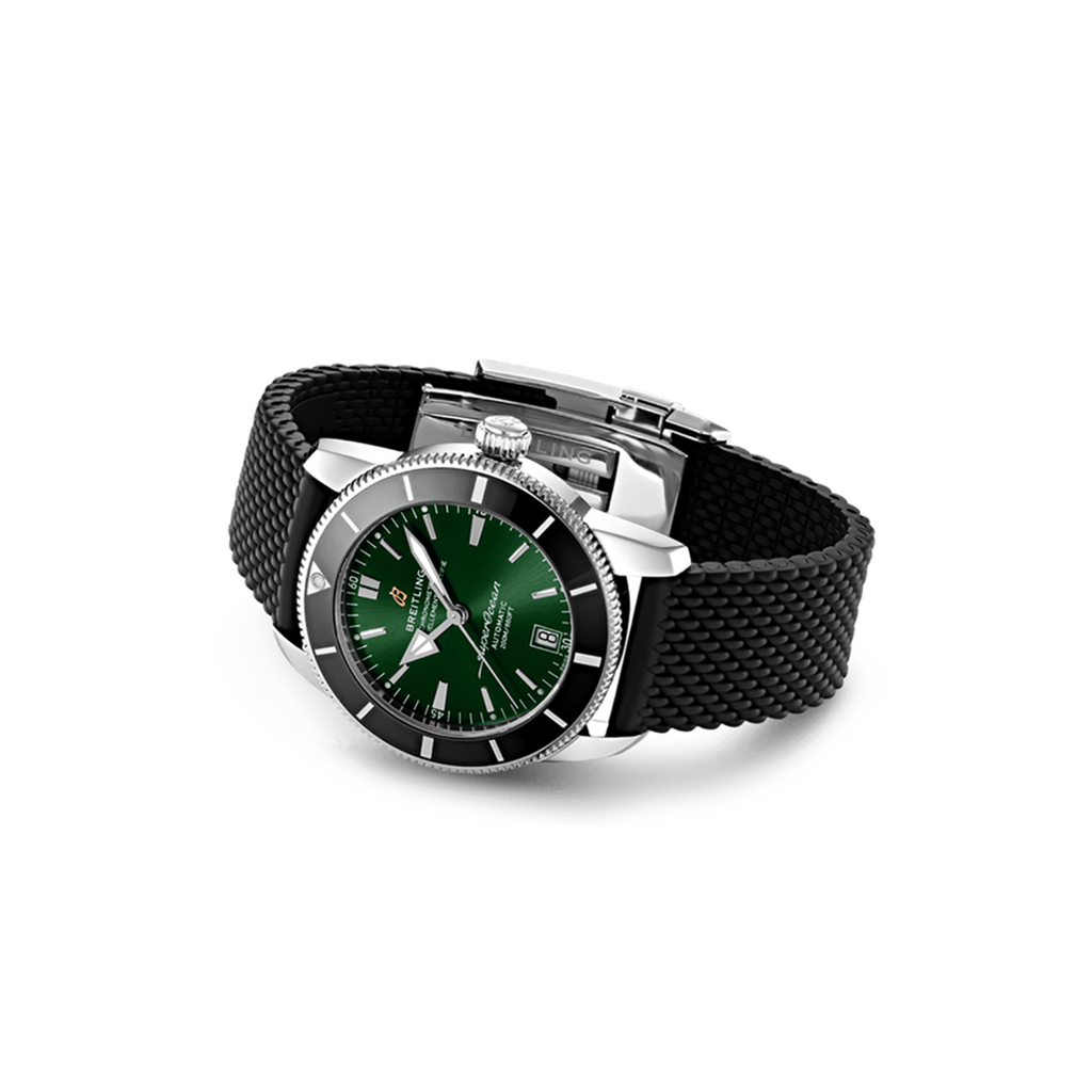 Breitling Superocean Heritage B20 Automatic 42 Green Dial Black Mesh Bracelet Watch for Women - AB2010121L1S1 Buy Now By Breitling