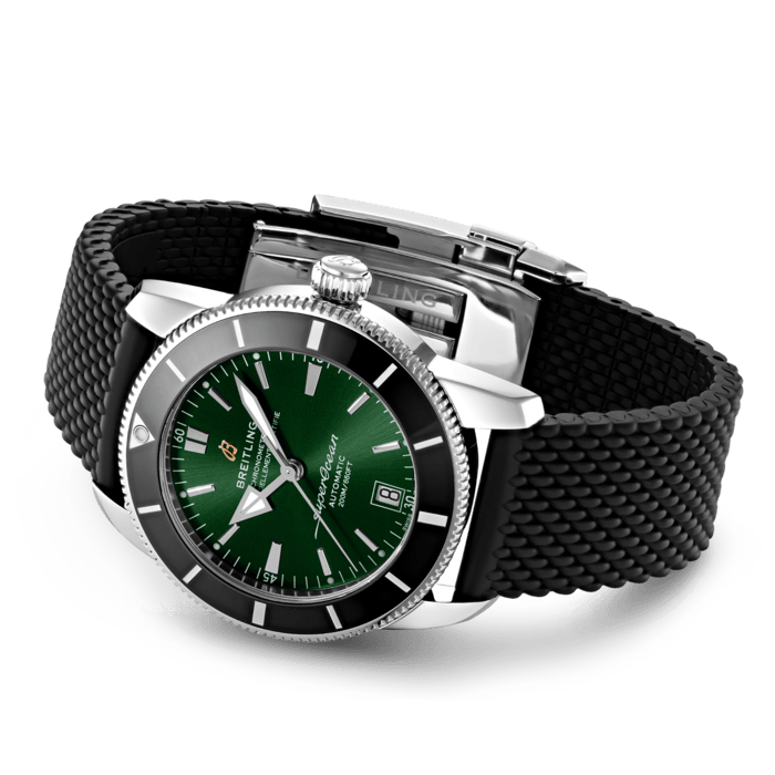 Breitling Superocean Heritage B20 Automatic 42 Green Dial Black Mesh Bracelet Watch for Women - AB2010121L1S1 Buy Now By Breitling