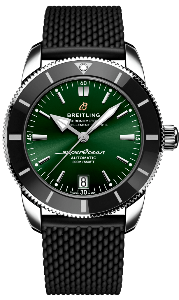 Breitling Superocean Heritage B20 Automatic 42 Green Dial Black Mesh Bracelet Watch for Women - AB2010121L1S1 Buy Now By Breitling