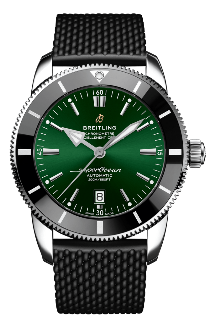 Breitling Superocean Heritage B20 Automatic 46 Green Dial Black Mesh Bracelet Watch for Men - AB2020121L1S1 Buy Now By Breitling