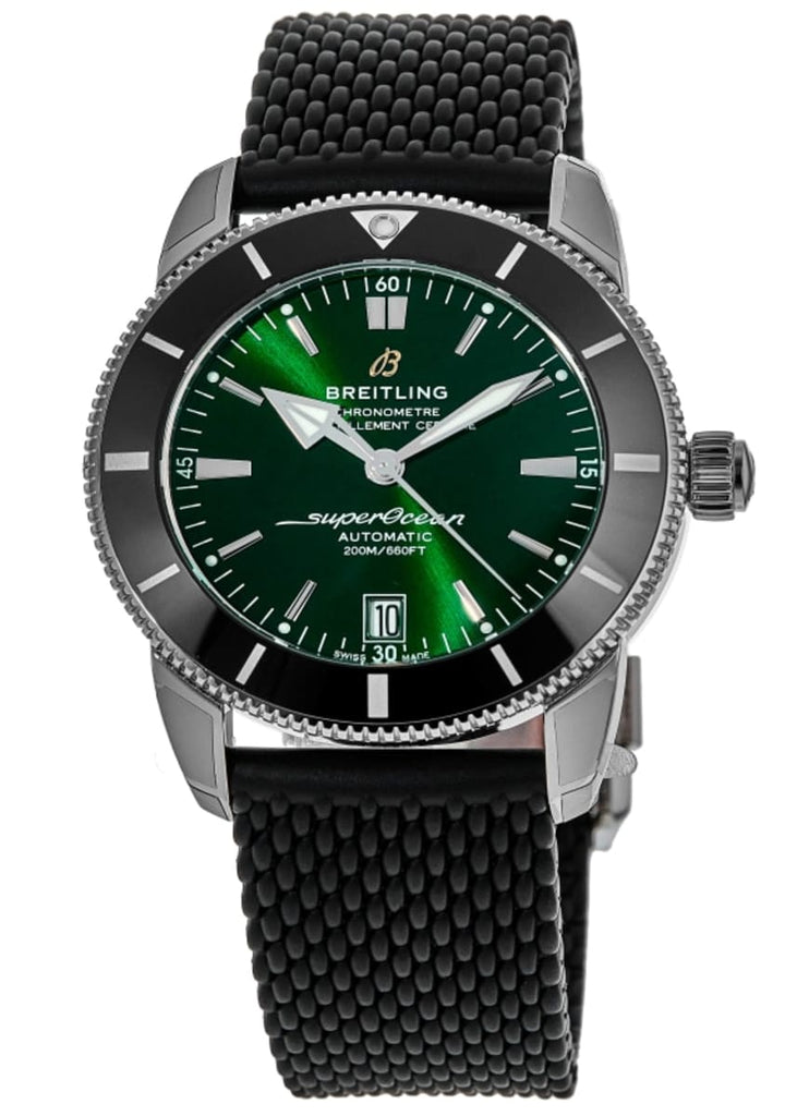 Breitling Superocean Heritage B20 Automatic 46 Green Dial Black Mesh Bracelet Watch for Men - AB2020121L1S1 Buy Now By Breitling