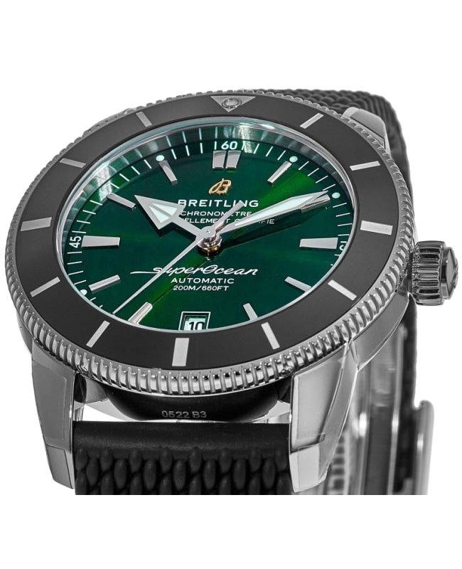 Breitling Superocean Heritage B20 Automatic 46 Green Dial Black Mesh Bracelet Watch for Men - AB2020121L1S1 Buy Now By Breitling