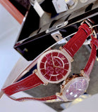 Swarovski Passage Chrono Red Dial Red Leather Strap Watch for Women - 5580345 Buy Now By Swarovski