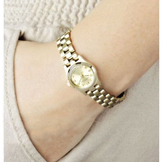 Marc Jacobs Henry Dinky Gold Dial Gold Steel Strap Watch for Women - MBM3199 Buy Now By Marc Jacobs