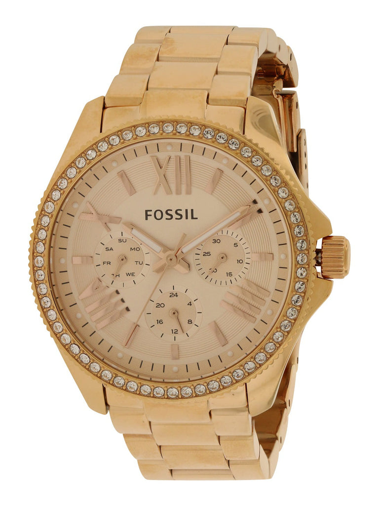 Fossil Cecile Rose Gold Dial Rose Gold Steel Strap Watch for Women - AM4483 Buy Now By Fossil