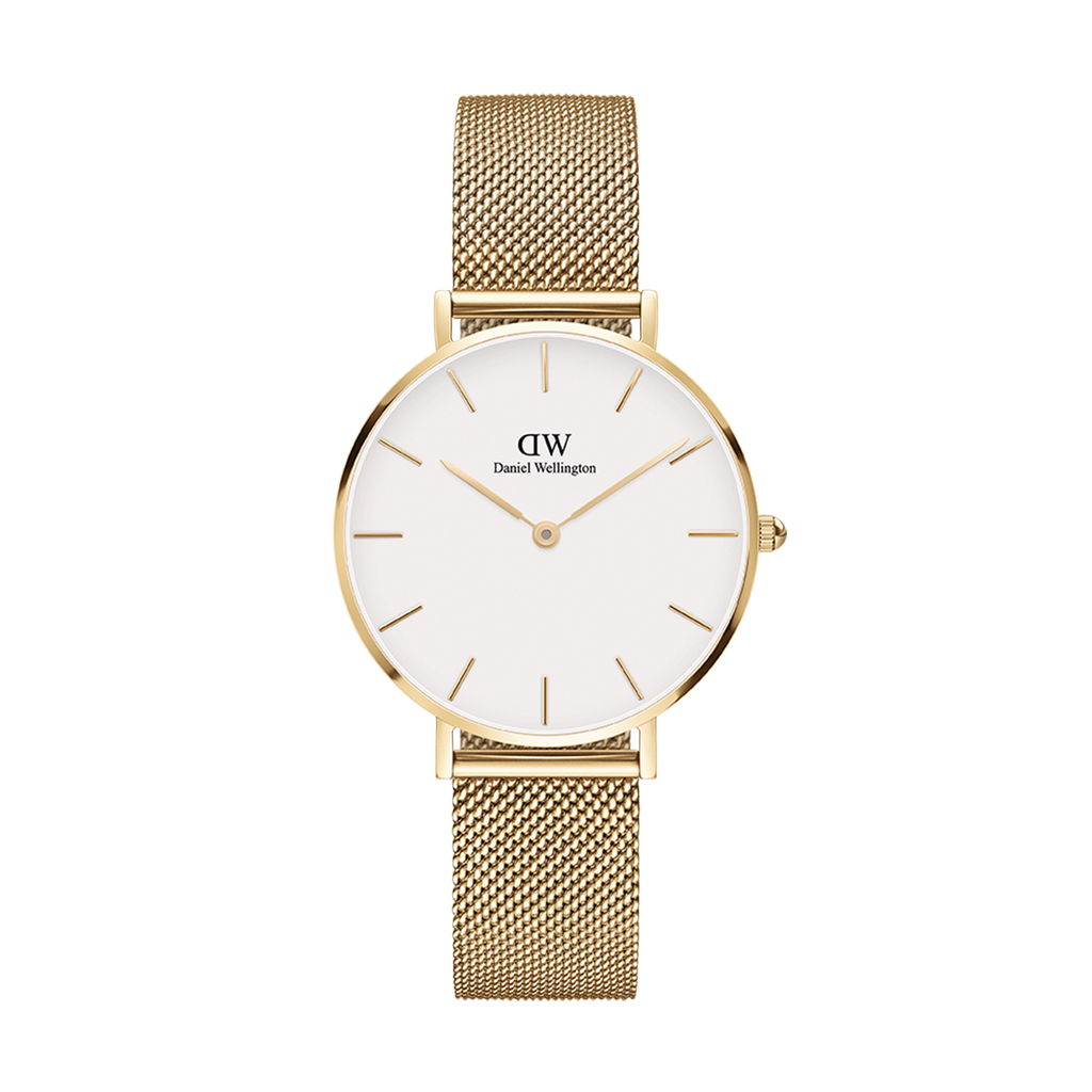 Daniel Wellington Classic Petite Evergold White Dial Gold Mesh Bracelet Watch For Women - DW00100350 Buy Now By Daniel Wellington