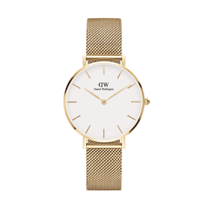 Daniel Wellington Classic Petite Evergold White Dial Gold Mesh Bracelet Watch For Women - DW00100346 Buy Now By Daniel Wellington