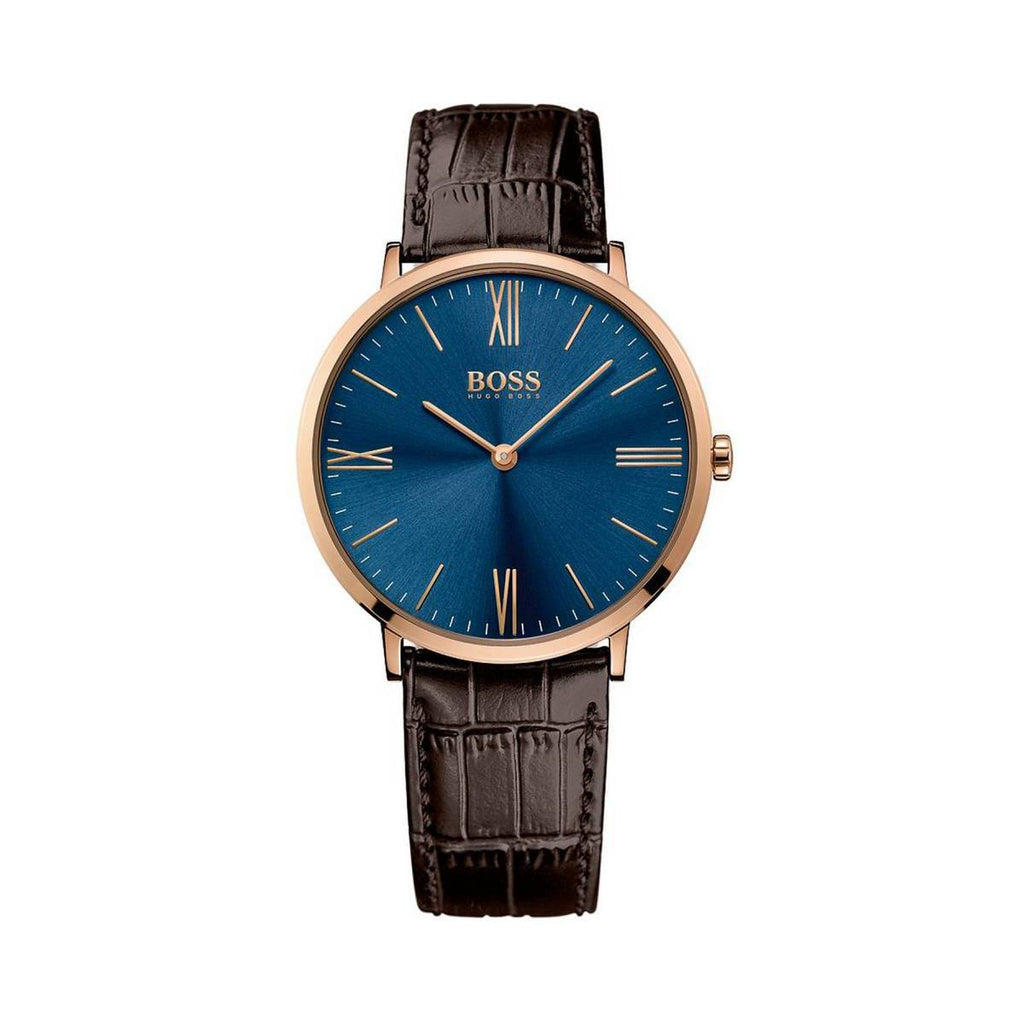 Hugo Boss Classic Jackson Blue Dial Brown Leather Strap Watch for Men - 1513458 Buy Now By Hugo Boss