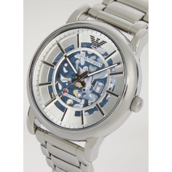 Emporio Armani Meccanico Automatic Silver Dial Silver Steel Strap Watch for Men - AR60006 Buy Now By Emporio Armani