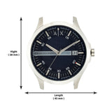 Armani Exchange Hampton Chronograph Blue Dial Brown Leather Strap Watch For Men - AX2133 Buy Now By Armani Exchange