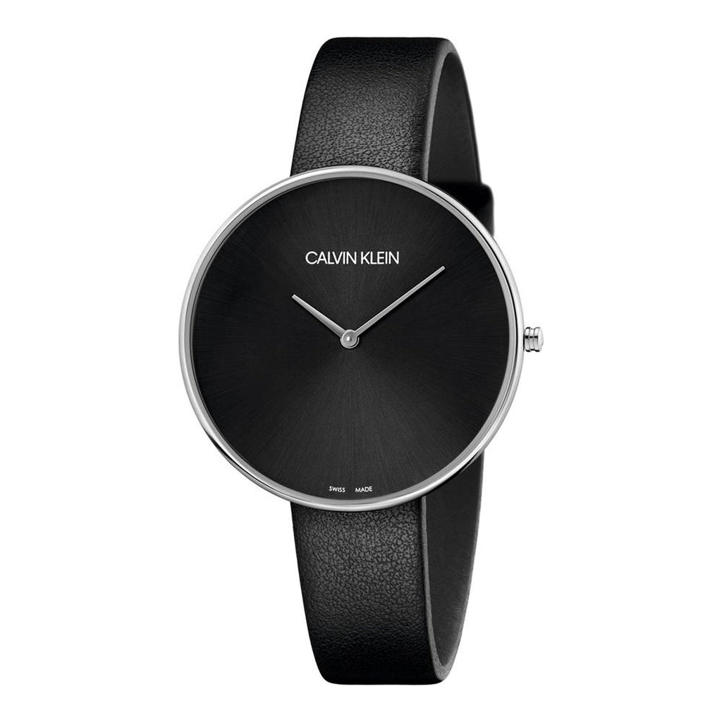 Calvin Klein Full Moon Black Dial Black Leather Strap Watch for Women - K8Y231C1 Buy Now By Calvin Klein