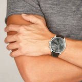 Hugo Boss Grand Prix Grey Dial Brown Leather Strap Watch for Men - 1513476 Buy Now By Hugo Boss