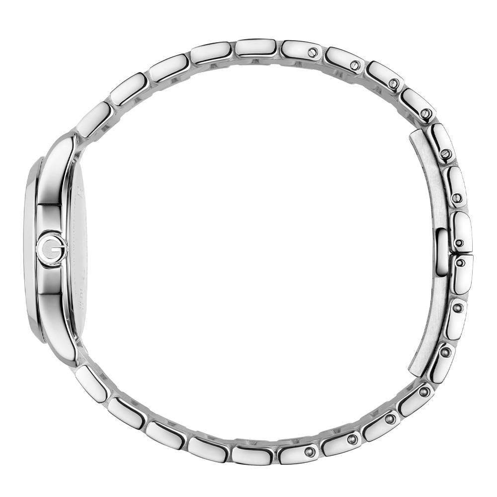 Gucci G Timeless Diamonds Mother of Pearl Dial Silver Steel Strap Watch For Women - YA126542 Buy Now By Gucci