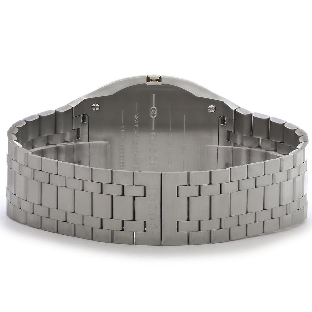 Gucci 25H Quartz Gold Dial Silver Steel Strap Watch for Men - YA163405 Buy Now By Gucci