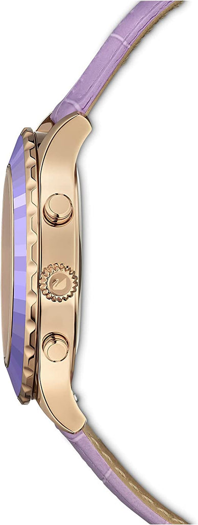 Swarovski Octea Lux Chrono Purple Dial Purple Leather Strap Watch for Women - 5632263 Buy Now By Swarovski