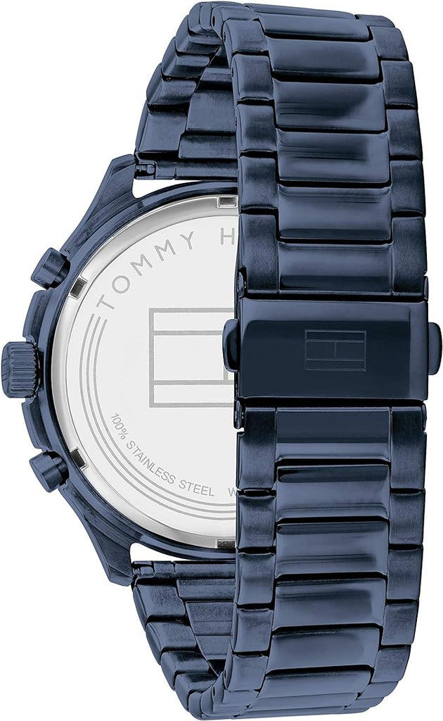 Tommy Hilfiger Asher Chronograph Blue Dial Blue Steel Strap Watch For Men - 1791853 Buy Now By Tommy Hilfiger