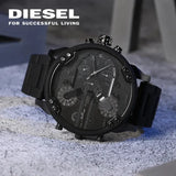 Diesel Mr Daddy 2.0 Chronograph Black Dial Black Steel Strap Watch For Men - DZ7396 Buy Now By Diesel