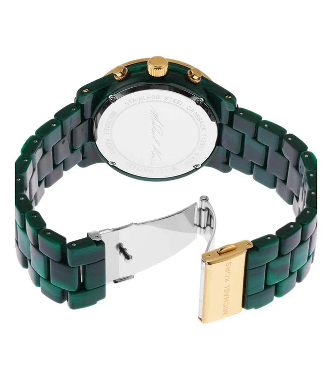 Michael Kors Runway Chronograph Green Dial Green Steel Strap Watch for Women - MK7422 Buy Now By Michael Kors