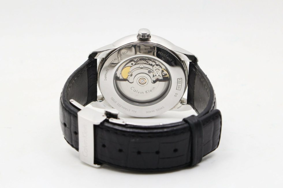 Calvin Klein Infinity Automatic Black Dial Black Leather Strap Watch for Men - K5S341C1 Buy Now By Calvin Klein