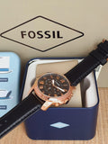Fossil Grant Chronograph Grey Dial Black Leather Strap Watch for Men - FS5085 Buy Now By Fossil