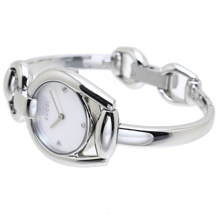 Gucci Horsebit Collection Diamonds Mother of Pearl Dial Silver Steel Strap Watch For Women - YA139506 Buy Now By Gucci
