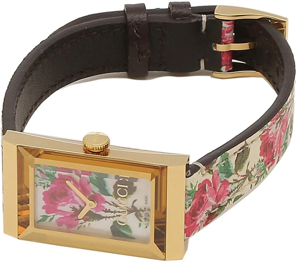 Gucci G-Frame Floral Mother of Pearl Dial White Leather Strap Watch For Women - YA147406 Buy Now By Gucci