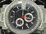 Gucci G Chrono Diamonds Black Dial Silver Steel Strap Watch For Men - YA101324 Buy Now By Gucci