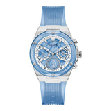 Guess Athena Active Life Clear White Dial Blue Rubber Strap Watch for Women - GW0409L1 Buy Now By Guess