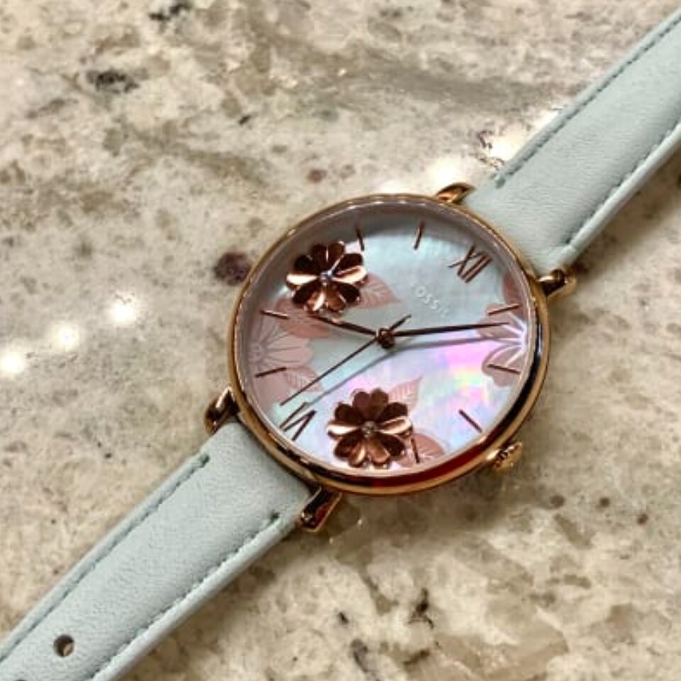 Fossil Jacqueline Multi Colored Dial Blue Leather Strap Watch for Women - ES4813 Buy Now By Fossil