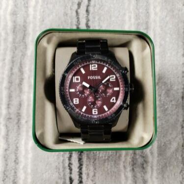 Fossil Brox Multifunction Maroon Dial Black Steel Strap Watch for Women - BQ2803 Buy Now By Fossil