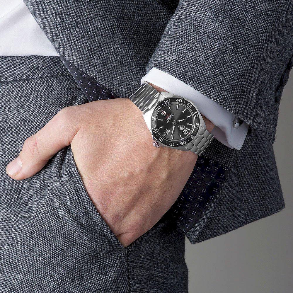 Tag Heuer Formula 1 Calibre 5 Chronograph Anthracite Dial Silver Steel Strap Watch for Men - WAZ2011.BA0842 Buy Now By Tag Heuer
