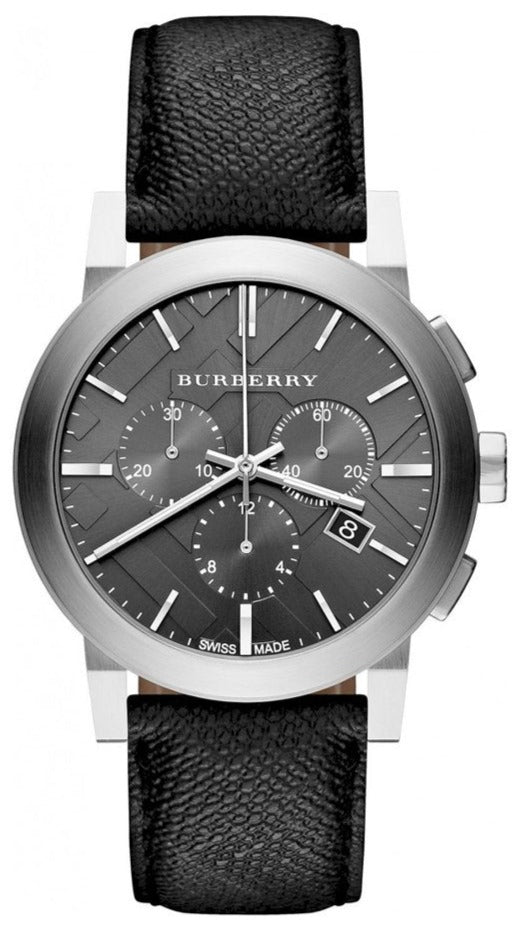 Burberry The City Grey Dial Black Leather Strap Watch for Men - BU9359 Buy Now By Burberry