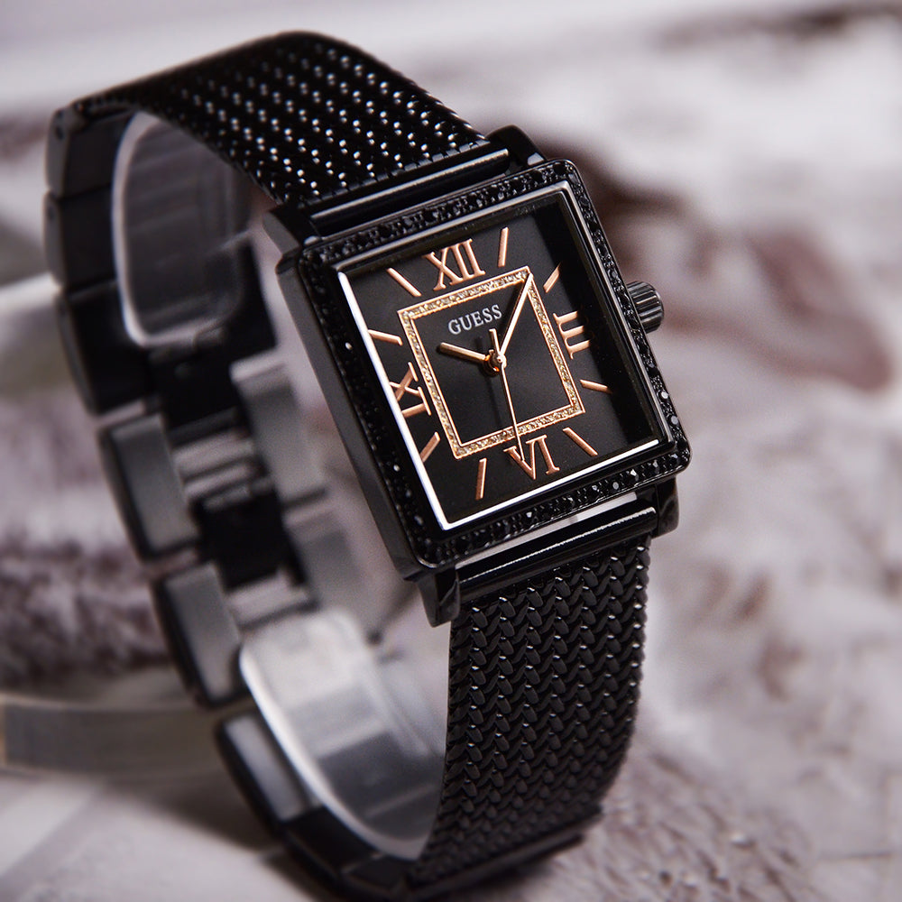 Guess Highline Black Dial Black Mesh Bracelet Watch for Women - W0826L4 Buy Now By Guess