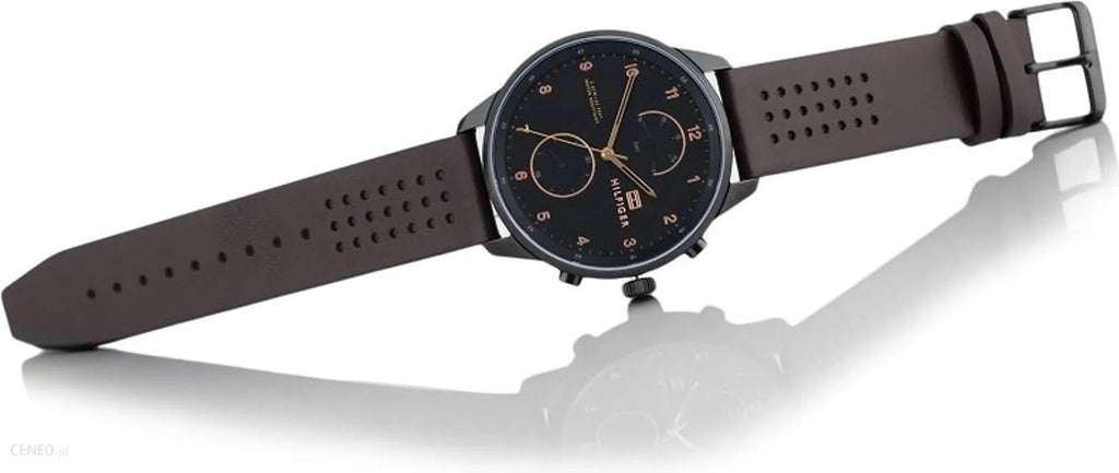 Tommy Hilfiger Chase Quartz Black Dial Brown Leather Strap Watch for Men - 1791577 Buy Now By Tommy Hilfiger