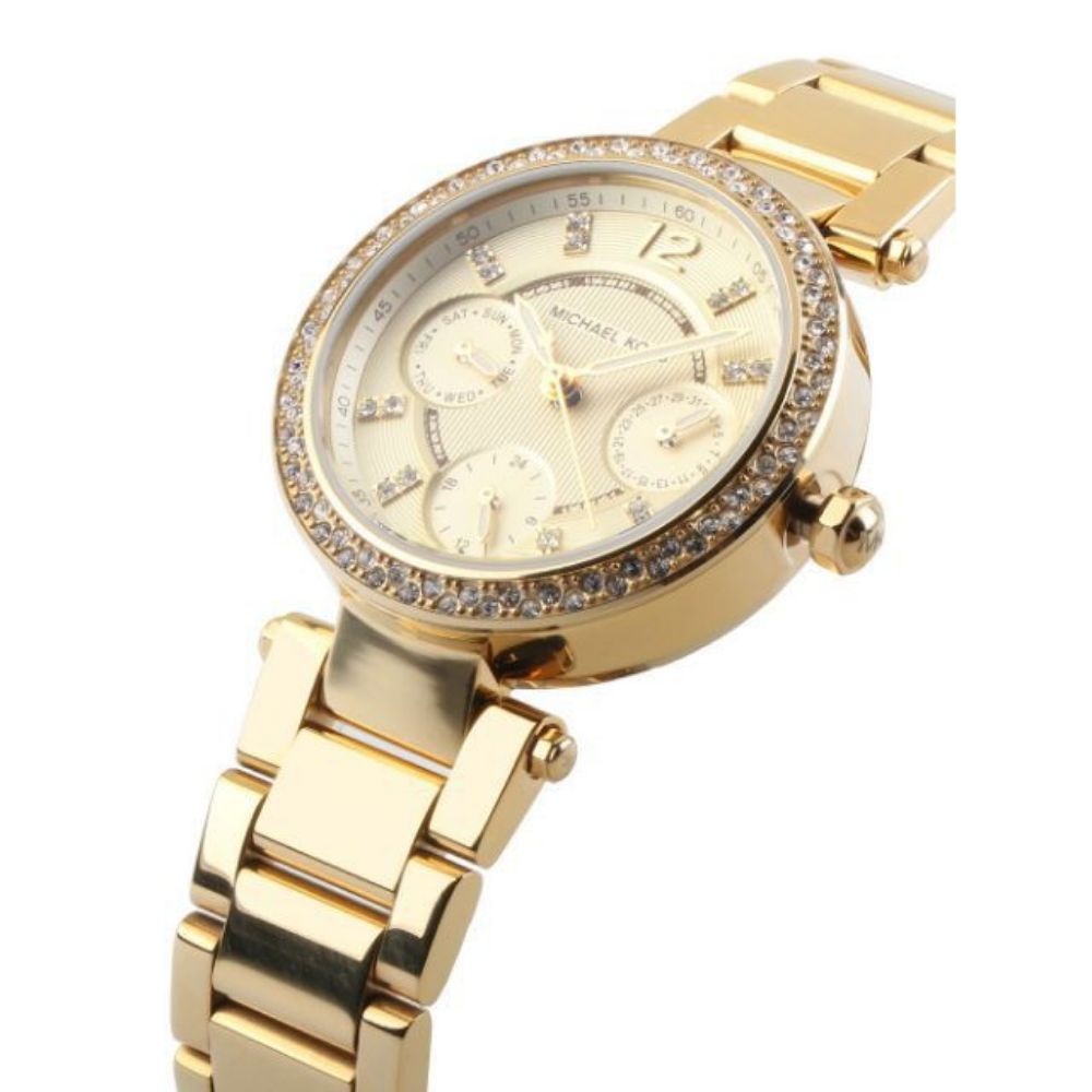 Michael Kors Parker White Dial Gold Steel Strap Watch for Women - MK6056 Buy Now By Michael Kors