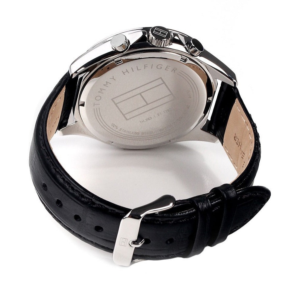 Tommy Hilfiger Luke Quartz Black Dial Black Leather Strap Watch for Men - 1791117 Buy Now By Tommy Hilfiger