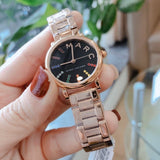 Marc Jacobs Roxy Black Dial Rose Gold Steel Strap Watch for Women - MJ3569 Buy Now By Marc Jacobs