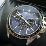 Hugo Boss Driver Sport Chronograph Blue Dial Black Leather Strap Watch for Men - 1513077 Buy Now By Hugo Boss