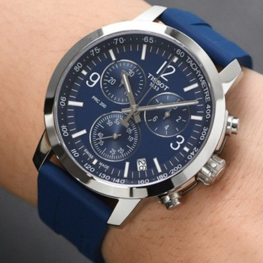 Tissot T Sport PRC 200 Chronograph Blue Rubber Strap Watch For Men - T114.417.17.047.00 Buy Now By Tissot