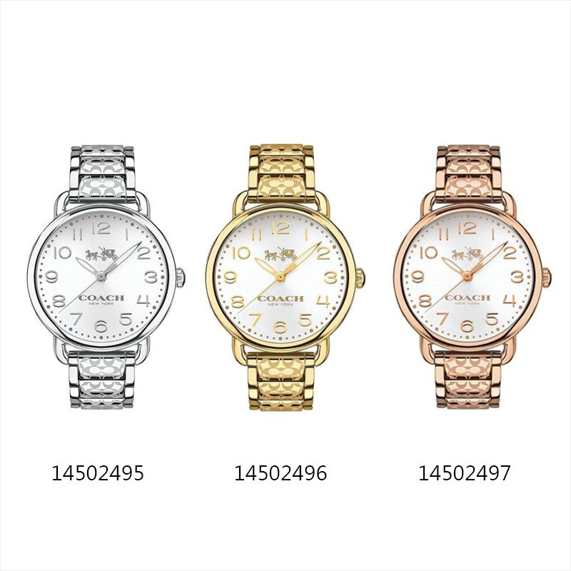 Coach Delancey White Dial Rose Gold Steel Strap Watch for Women - 14502497 Buy Now By Coach