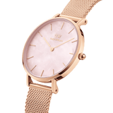Daniel Wellington Petite Melrose Pink Dial Rose Gold Mesh Strap Watch For Women - DW00100368 Buy Now By Daniel Wellington