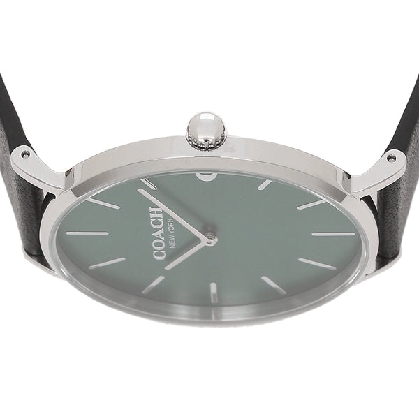 Coach Charles Green Dial Black Leather Strap Watch for Men - 14602436 Buy Now By Coach